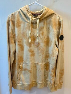Alpine Design Tie Dye Hoodie Sweatshirt Medium Tan Gold Cozy Earthy Gorpcore